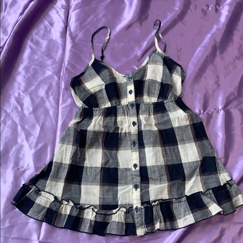 Babydoll plaid blouse